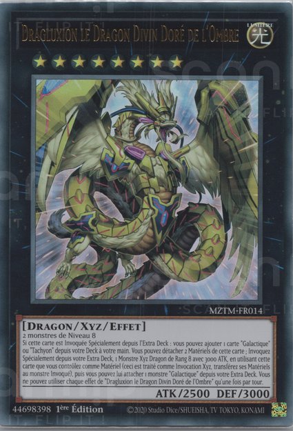 Dragluxion le Dragon Divin Doré de l'Ombre