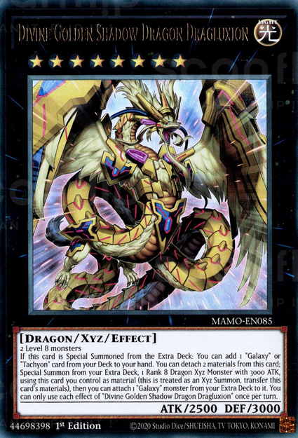 Dragluxion le Dragon Divin Doré de l'Ombre
