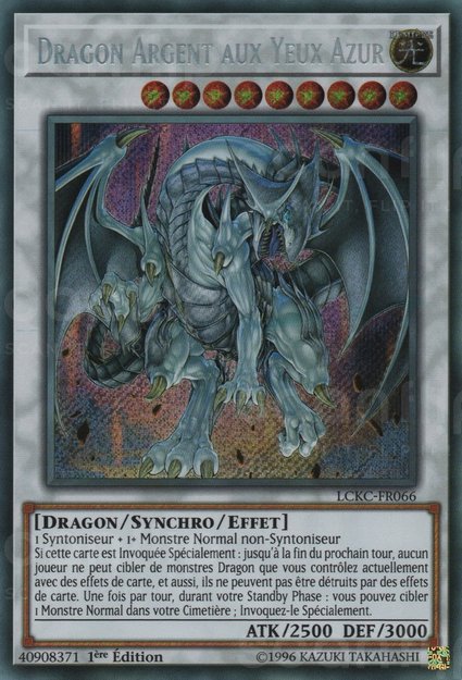 Dragon Argent aux Yeux Azur